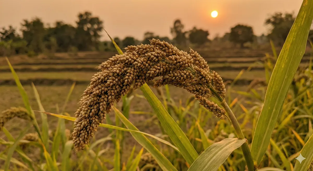 Barnyard Millet plant growing in a field