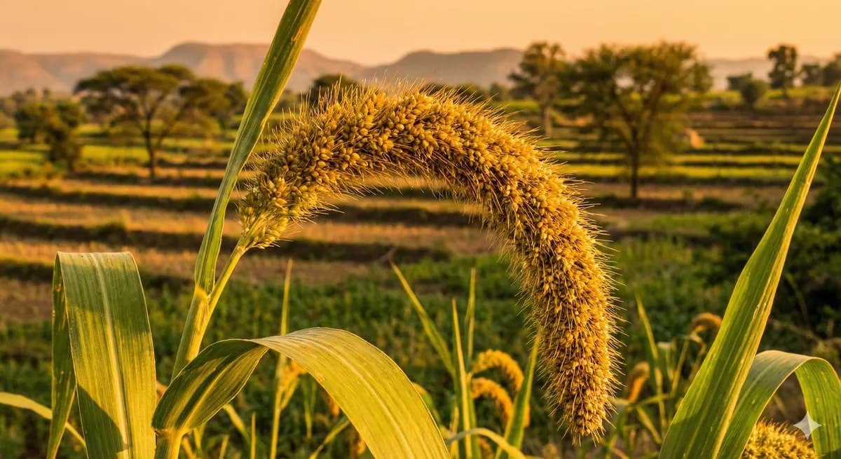 Foxtail Millet plant growing in a field